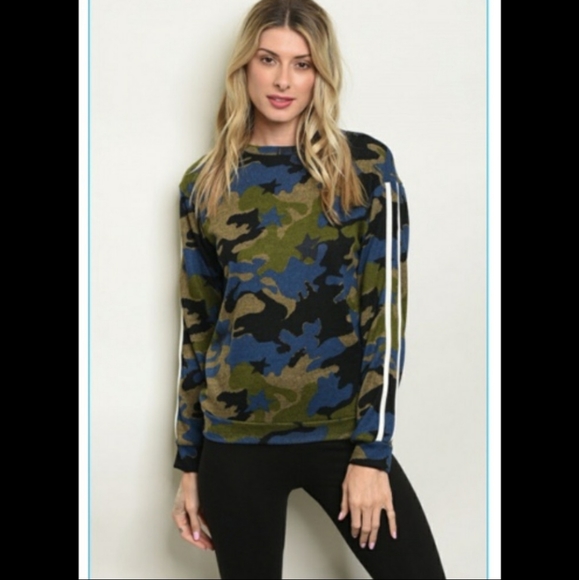 💚💙Camo Sport Sweater💙💚 - Picture 2 of 8